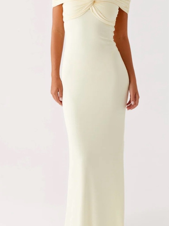 Peppermayo Dresses & Skirts - Elegant Butter Yellow Twist-Front Maxi Dress - Women, Homecoming, Prom, Dance